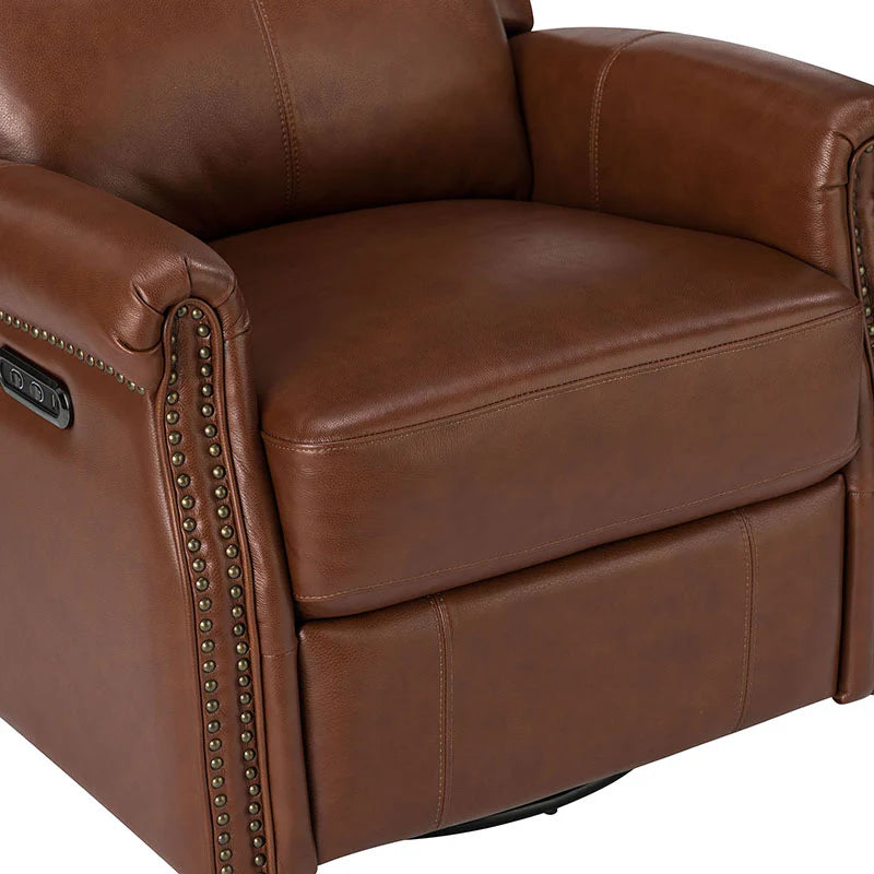 Kaietan Genuine Leather Power Rocking Recliner
