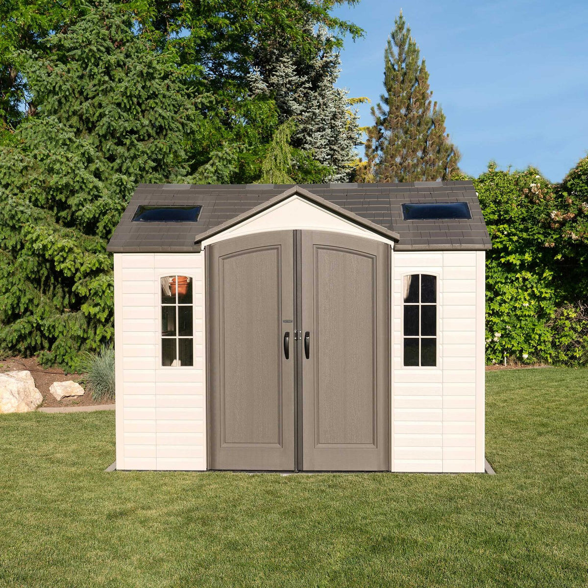 Side 10 ft. W x 8 ft. D Plastic Storage Shed