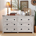 Farmhouse 6 Drawer Dresser. Wood TV Stand. Chest of Drawers