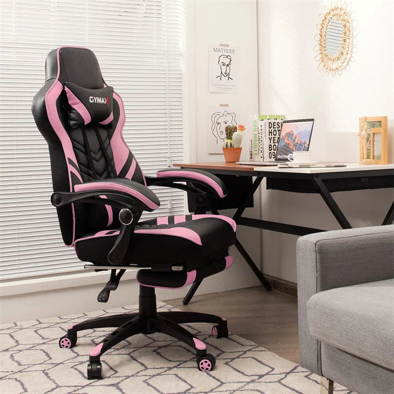 Ergonomic Gaming Chair Recliner with Footrest. Linkage Armrests & Lumbar Support. Big Wide High Back Swivel Video Gaming Office Computer Chair