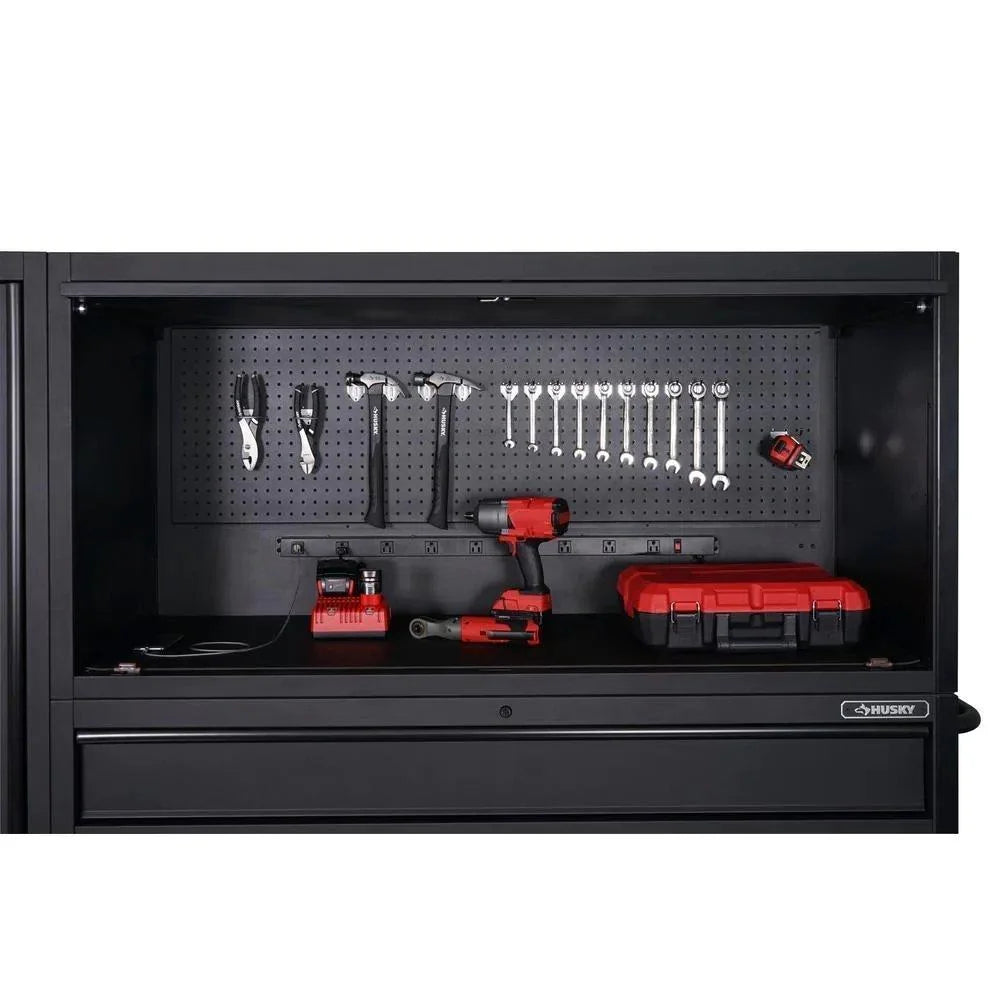 80 in. W 10-Drawer. Deep Combination Tool Chest and Rolling Cabinet Set in Matte Black (3-Piece)