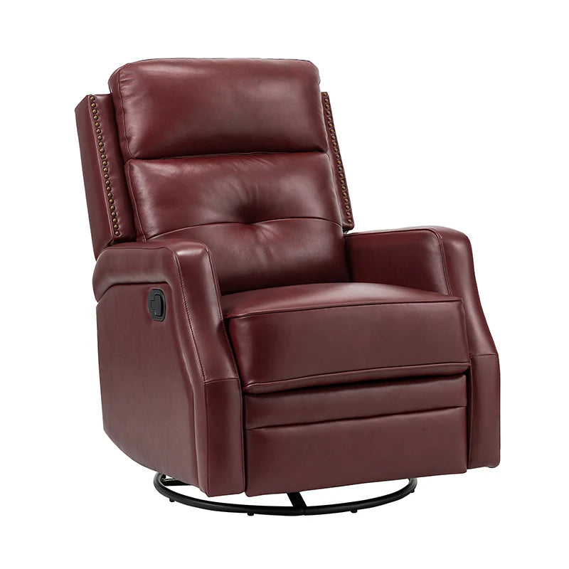 Benito 28.74 Wide Genuine Leather Swivel Rocker Recliner