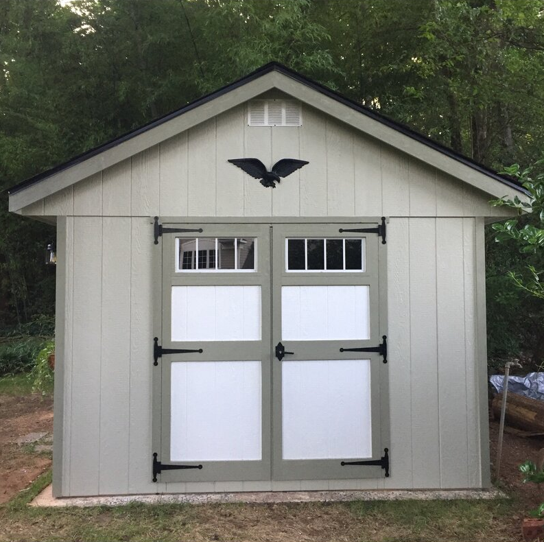 10' wide x 12' deep lumber storage shed