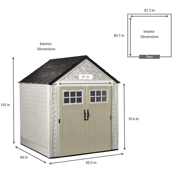 Outdoor Storage Shed. 7X7 feet. Resin Weather Resistant Outdoor Garden Storage Shed for Backyard. Garden. Tool Storage. Lawn. Garage Organizer. Sandstone