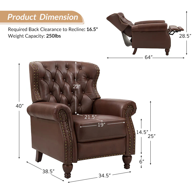 Gabrielle Genuine Leather Oversized Recliner