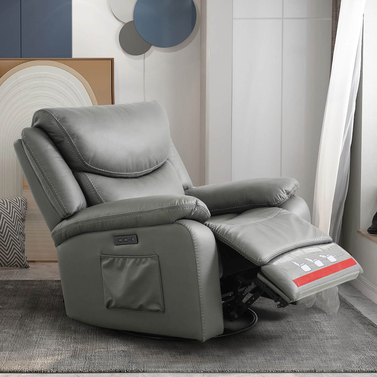Power Swivel Glider Rocking Recliner Nursery Chair