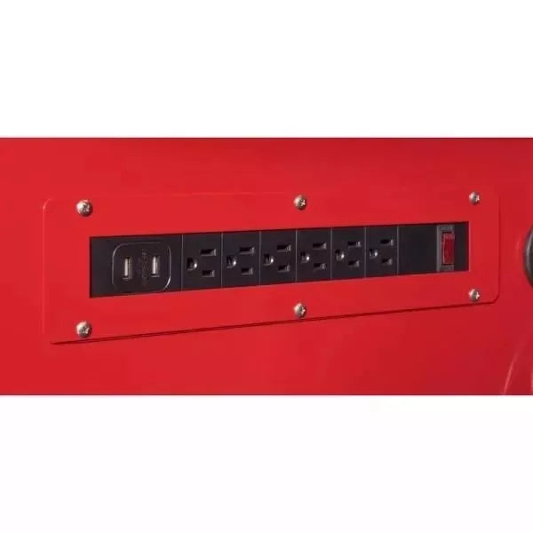 52 IN. W 24 IN. D 9-DRAWER GLOSS RED MOBILE WORKBENCH