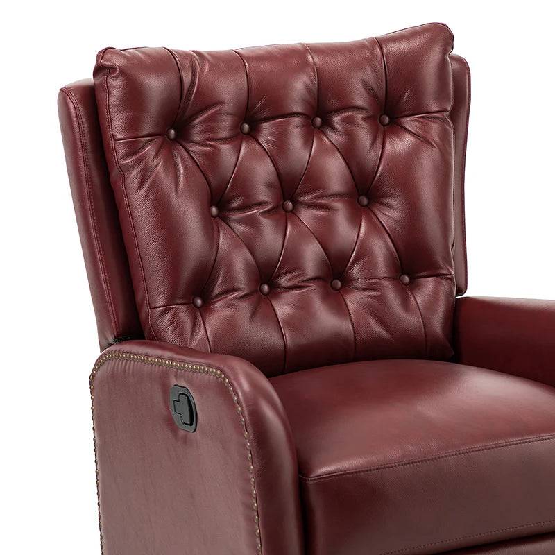 Francisco Genuine Leather Manual Swivel Recliner