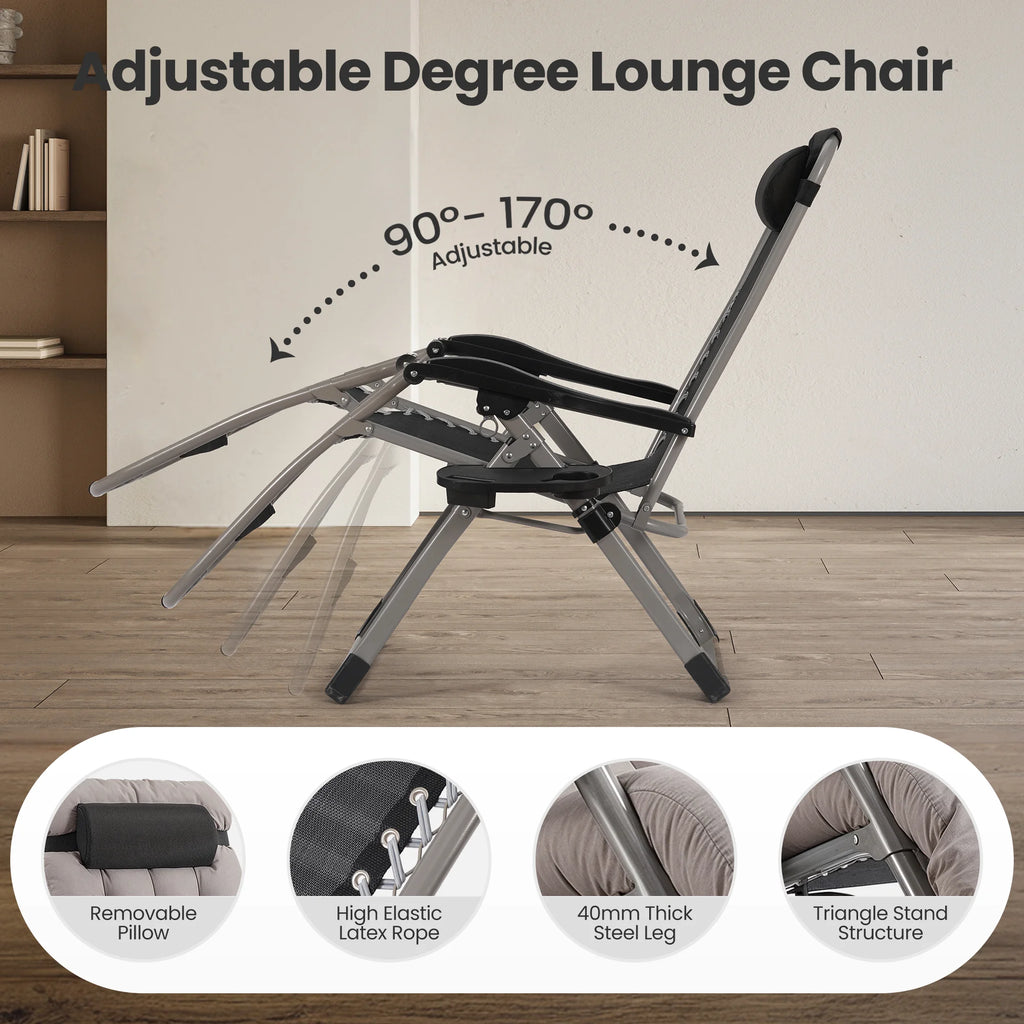 Naipo Zero Gravity Chair. Outdoor Foldable Padded Lounge Chair Recliner with Side Table. 353 lb Lounge Chair Sleep Relaxing. Winner