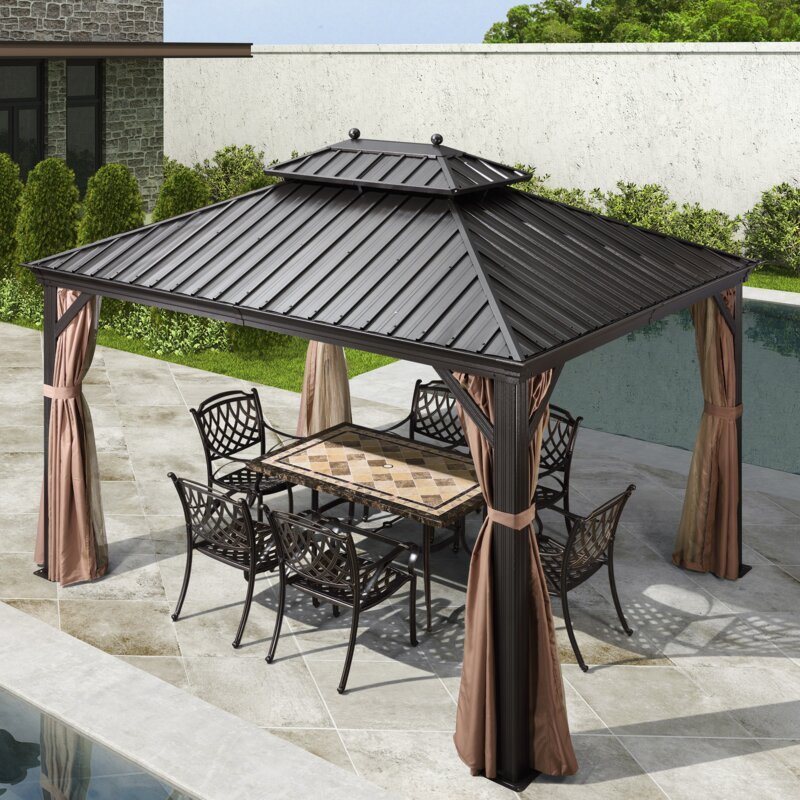 12 Ft. W x 10 FT. D Aluminum Patio Gazebo