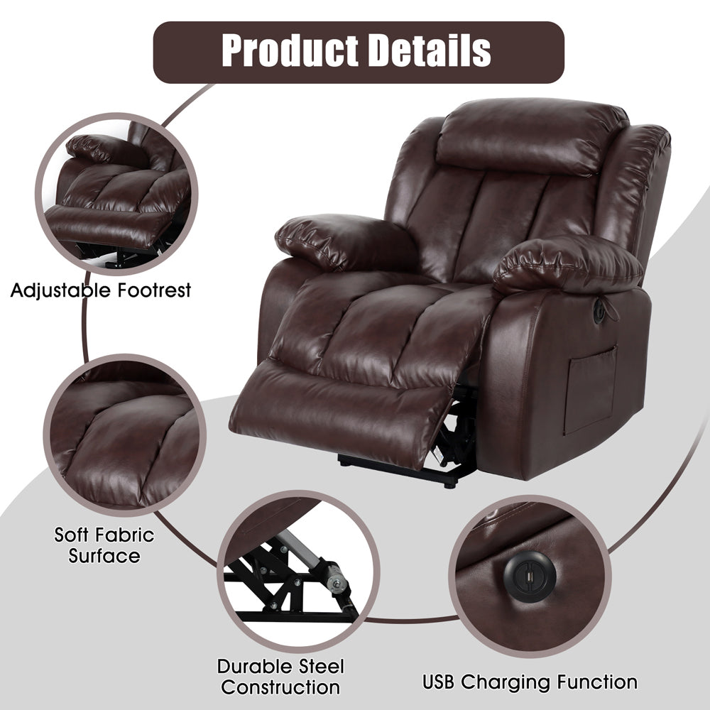 💥Clearance Sale🔥 Best MassageTheater Seating for Home| Power Electric Recliner Chair Movie Theater Seats with USB Port. Side Pocket
