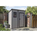 Keter Manor Pent Outdoor Garden Storage Shed. Beige/Brown. 6 x 4 ft