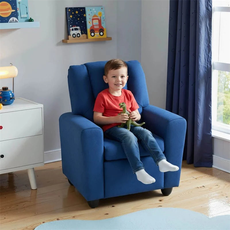 Kids Recliner Chair with Cup Holder & Side Pocket. Adjustable Toddler Lounge Sofa. Ergonomic Children Armchairs for Boys Girls Age 3+. 150lbs