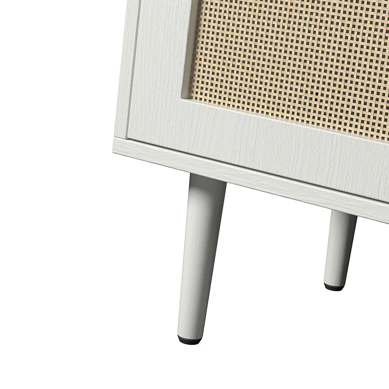 Posey 56 Wide Wood and Rattan Kacie Modern Sideboard