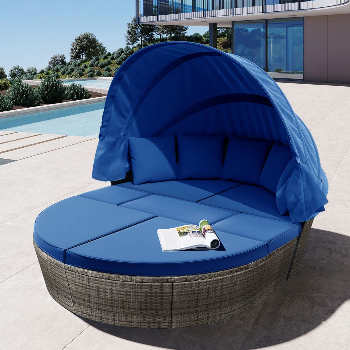 Joscelin 66.1'' Polyethylene (PE) Wicker Outdoor Patio Daybed