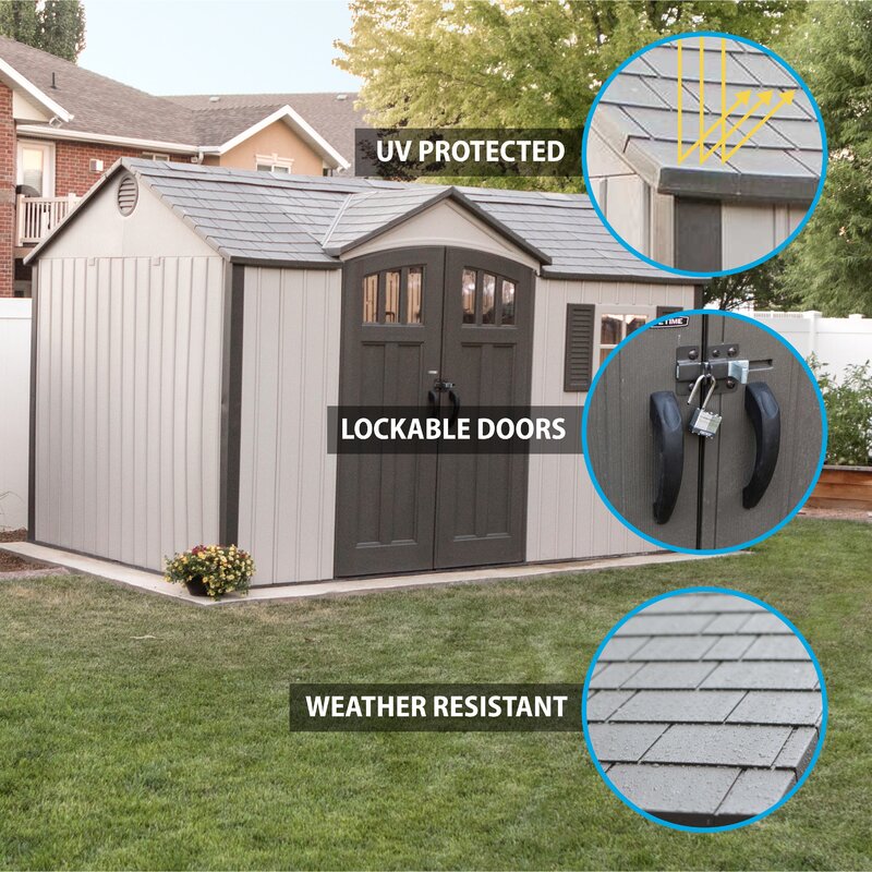 12.5 ft. W 8 ft. D Plastic Storage Shed
