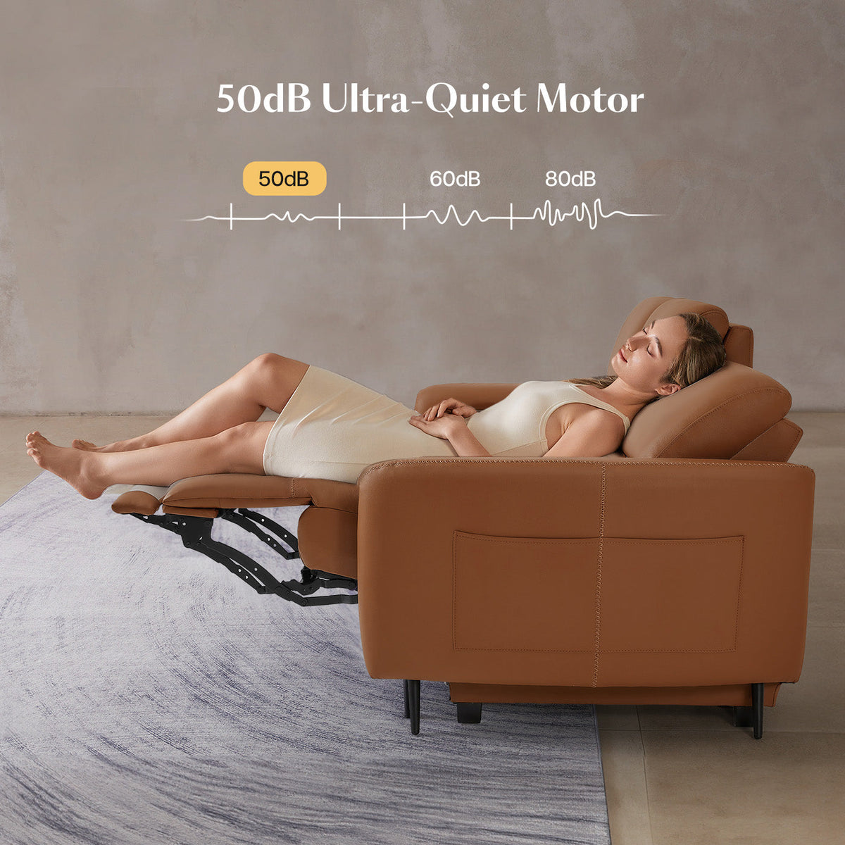 AeroStretch 3 Seater Power Zero Wall Recliner Sofa with Drop Down Table Tray