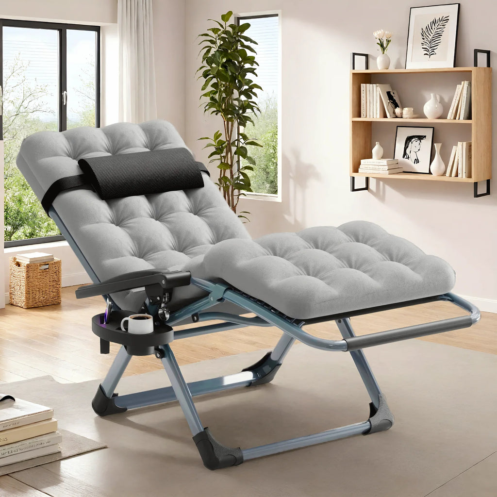 Naipo Zero Gravity Chair. Outdoor Foldable Padded Lounge Chair Recliner with Side Table. 353 lb Lounge Chair Sleep Relaxing. Winner