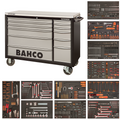 BAHCO 758 Piece Tool Box Set with 53 12 Drawer Red Roller Cabinet