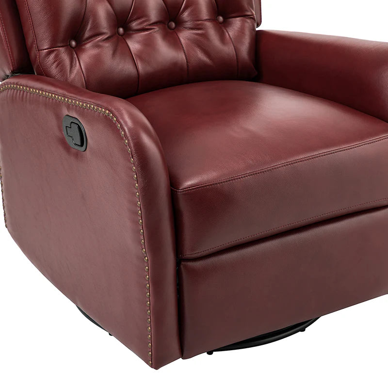 Francisco Genuine Leather Manual Swivel Recliner