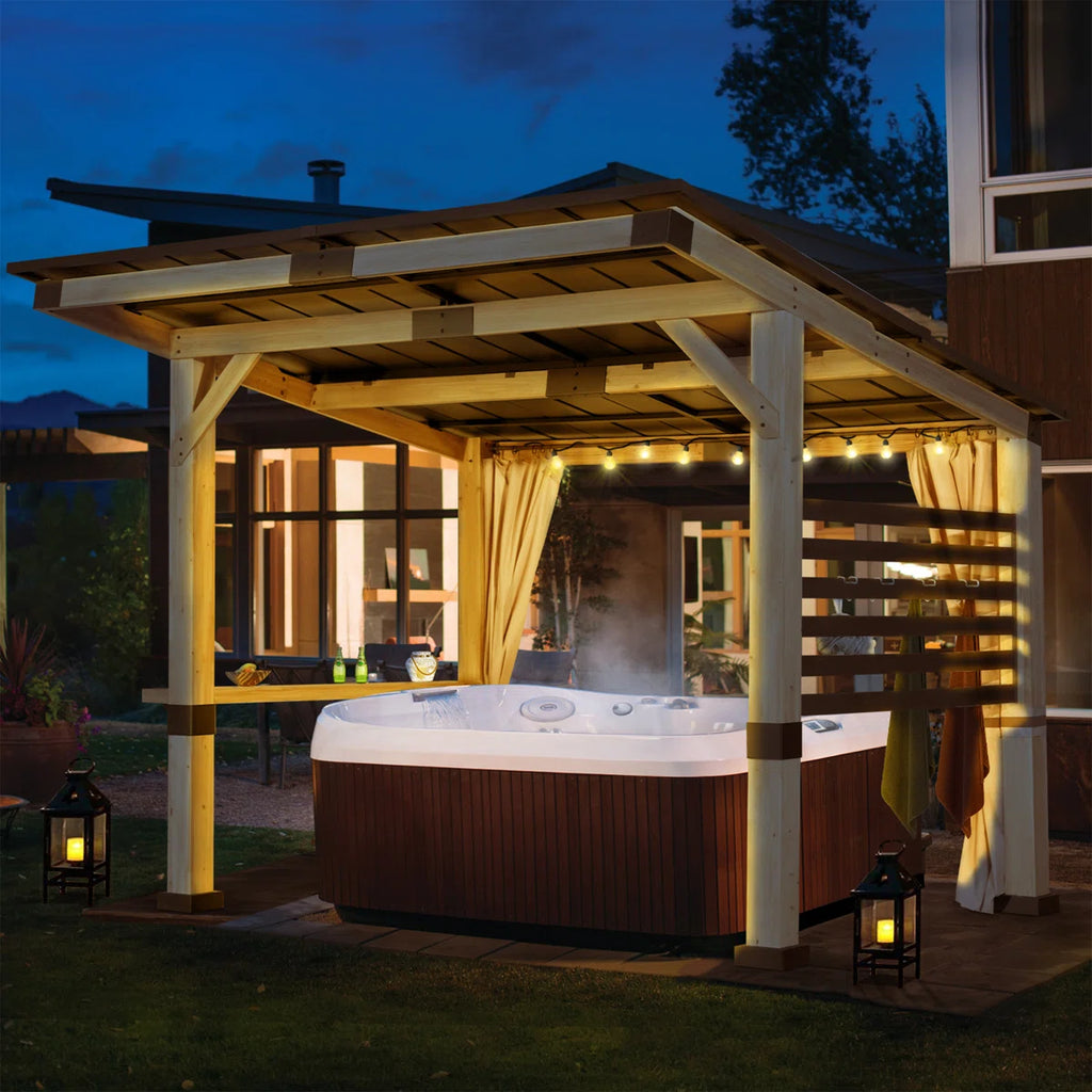 12' W x 10' D Solid Wood Patio Gazebo