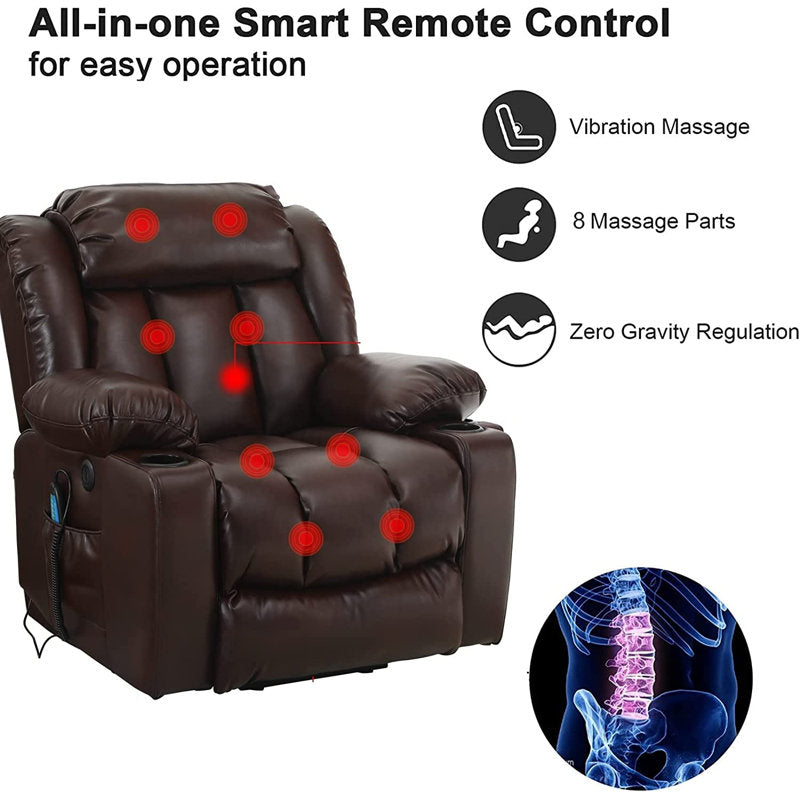 💥Clearance Sale🔥 Mcombo Electric lift Recliner sofa with massage and heating functions. 3 positions. 2 side pockets and cup holders. USB ports!