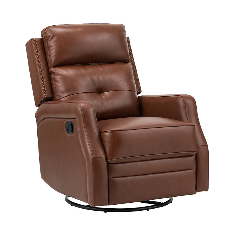 Benito 28.74 Wide Genuine Leather Swivel Rocker Recliner