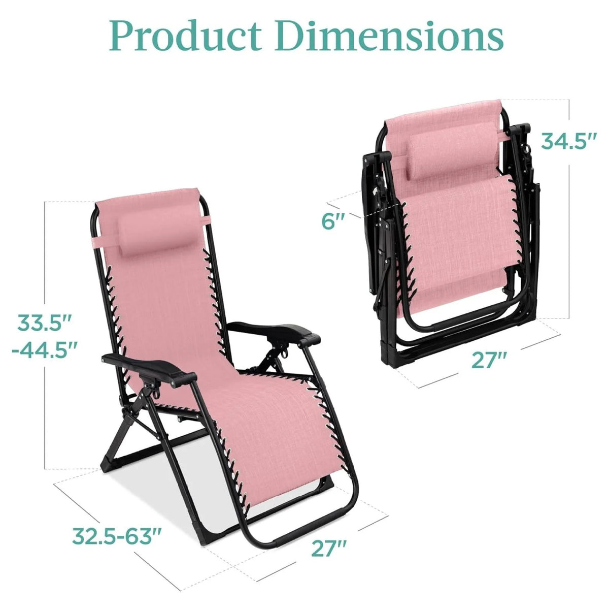 Oversized Chair. Folding Outdoor Patio Recliner. XL Anti Gravity Lounger W/Removable Cushion. Cup Holder. Side Tray. 350 lb Capacity - Taupe