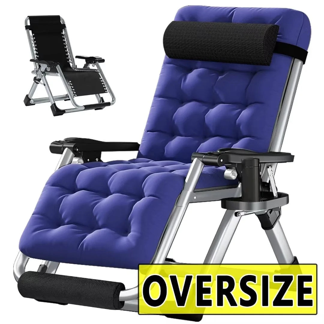 NAIZEA 2 Pack Zero Gravity Chair. Foldable Portable Lawn Recliner with Cushion. Headrest. Cup Holder. Black
