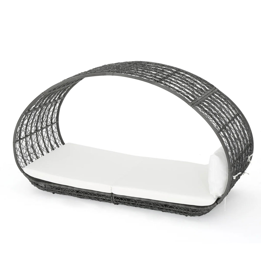 Lavina 91.26'' Aluminium.Wicker Outdoor Patio Daybed