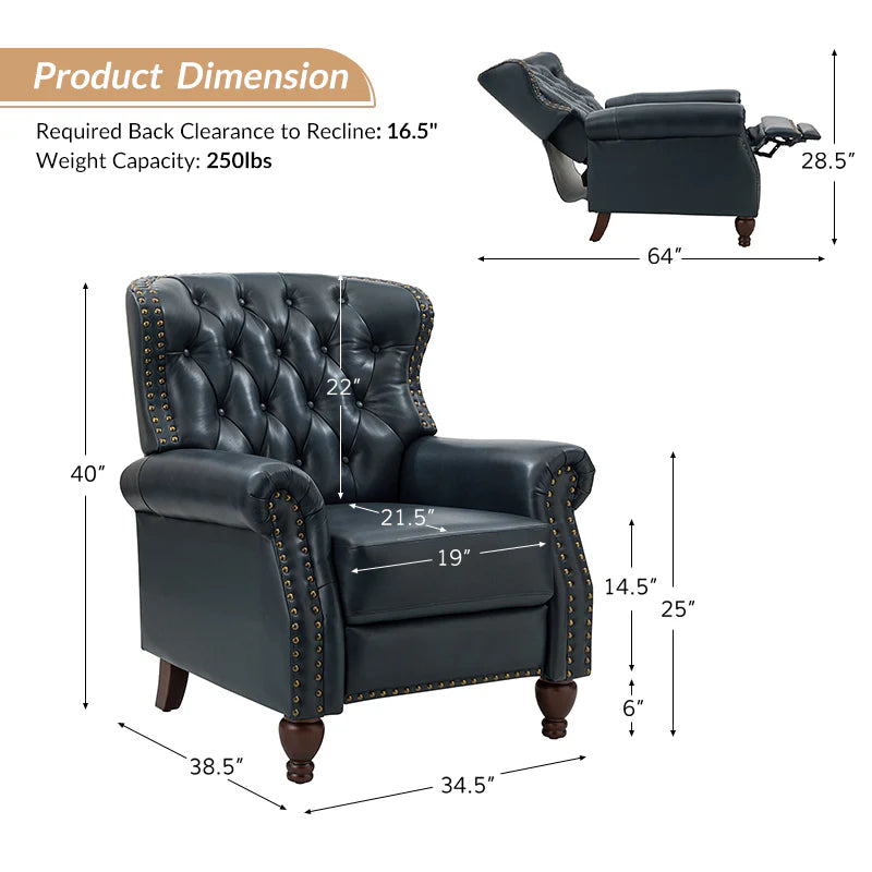 Gabrielle Genuine Leather Oversized Recliner