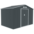 Metal Tool Shed. 277 cm x 191 cm x 192 cm. Garden Shed with Saddle Roof (Anthracite)