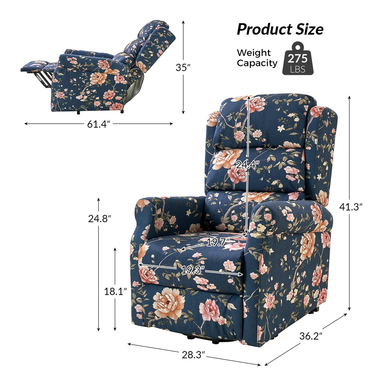 Pablo Upholstered Lift-Assist Power Recliner with Comfort and Convenience