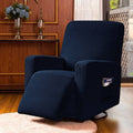 Subrtex Stretch 1-Piece Textured Grid Recliner Slipcover. Navy. Size: One Size
