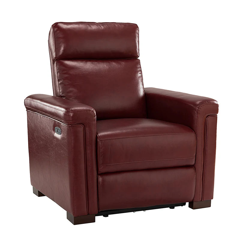 Lea 36.02 Wide Genuine Leather Power Recliner
