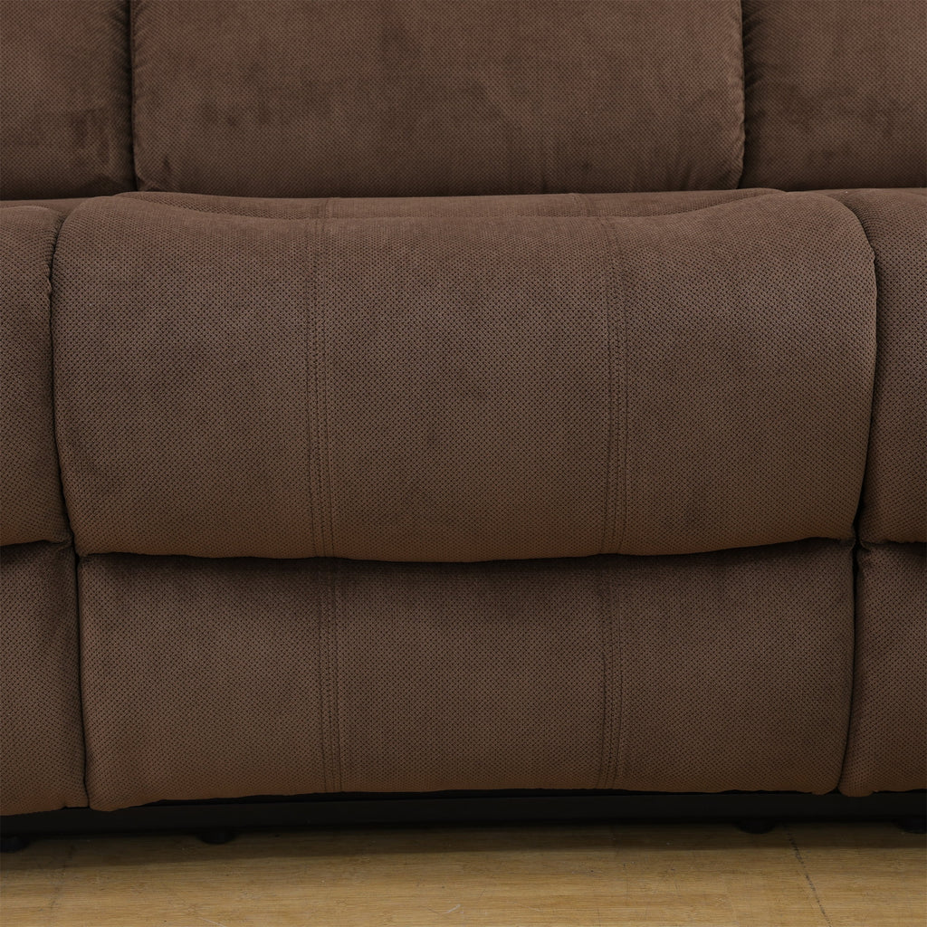 Aukfa 3 - Piece Recliner Sofa Set. 6 Seat Sectional Couch with Cup Holders&Storage Console. Gray