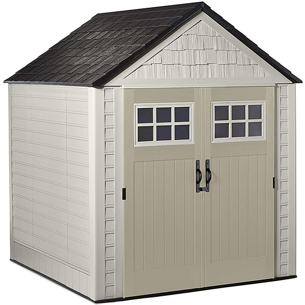 Outdoor Storage Shed. 7X7 feet. Resin Weather Resistant Outdoor Garden Storage Shed for Backyard. Garden. Tool Storage. Lawn. Garage Organizer. Sandstone