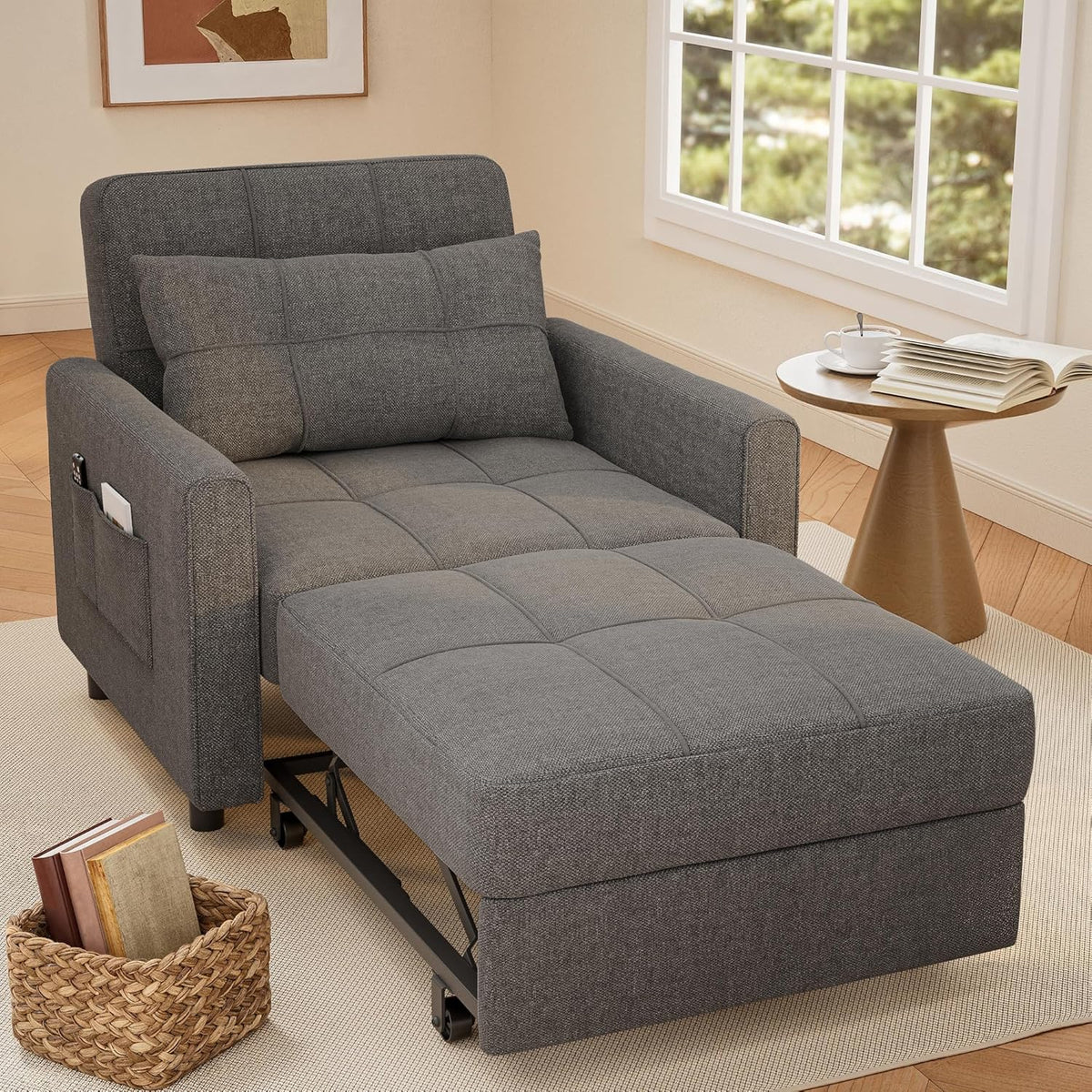 🔥 40 Inch 3-in-1 Convertible Chair Bed.Sofa Bed.