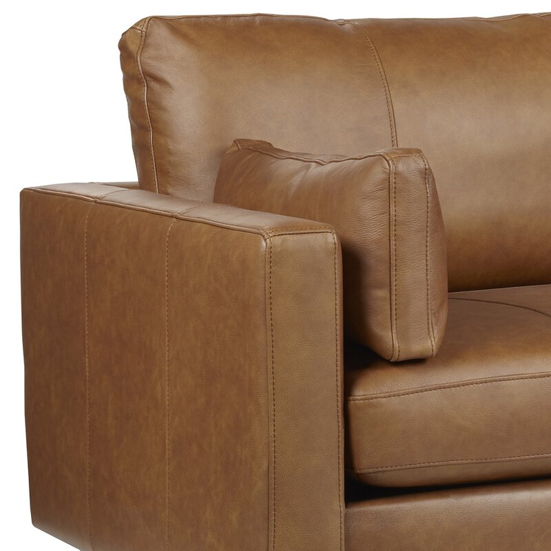 Gaia 81 Genuine Leather Square Arm Sofa