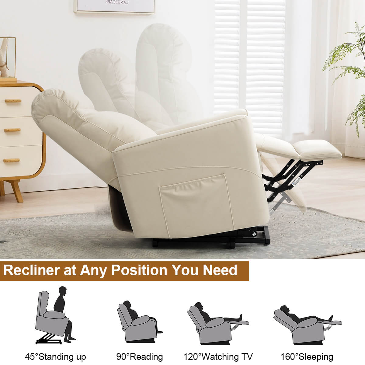Power Lift Chair with Kneading Massage. Fabric