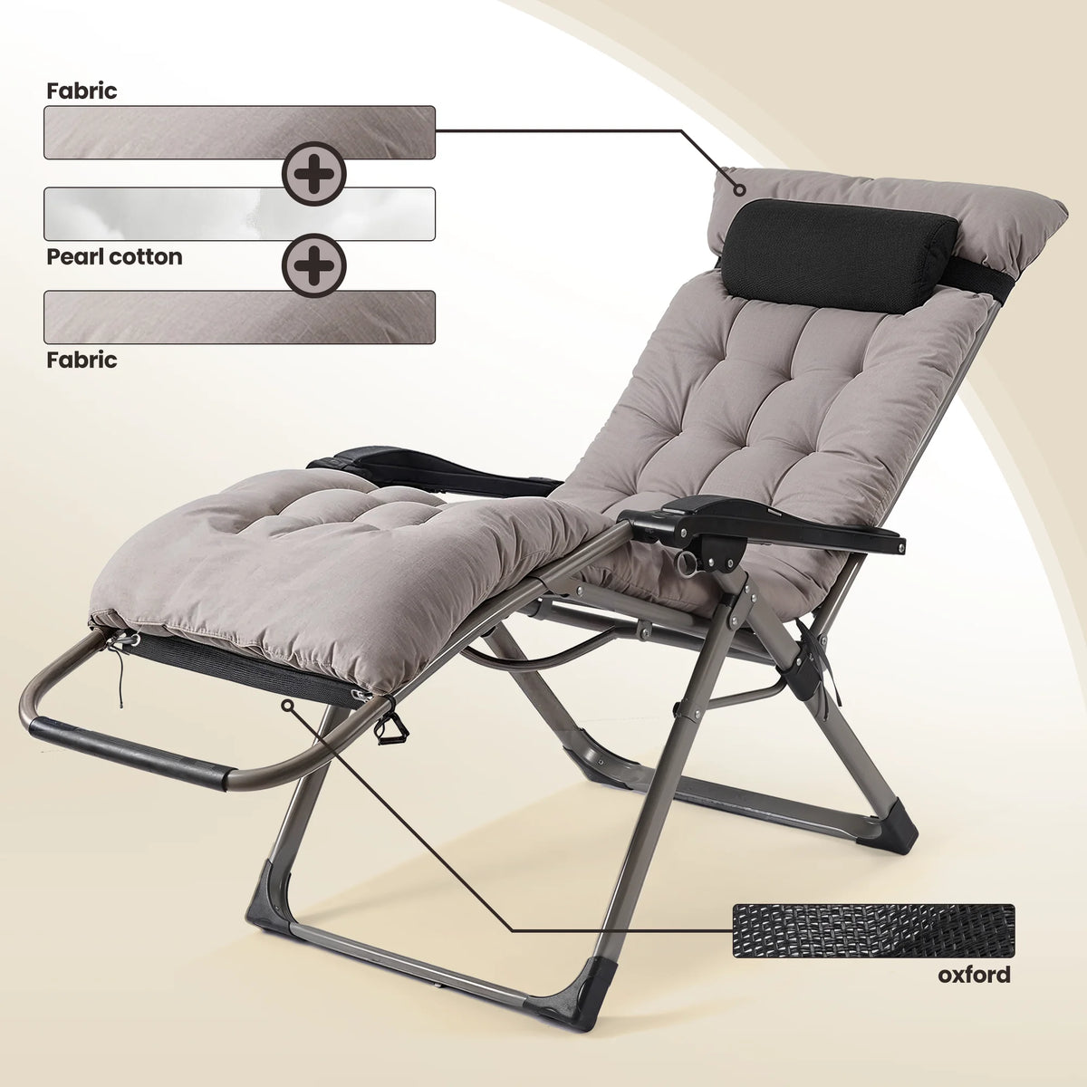 Naipo Zero Gravity Chair. Outdoor Foldable Padded Lounge Chair Recliner with Side Table. 353 lb Lounge Chair Sleep Relaxing. Winner