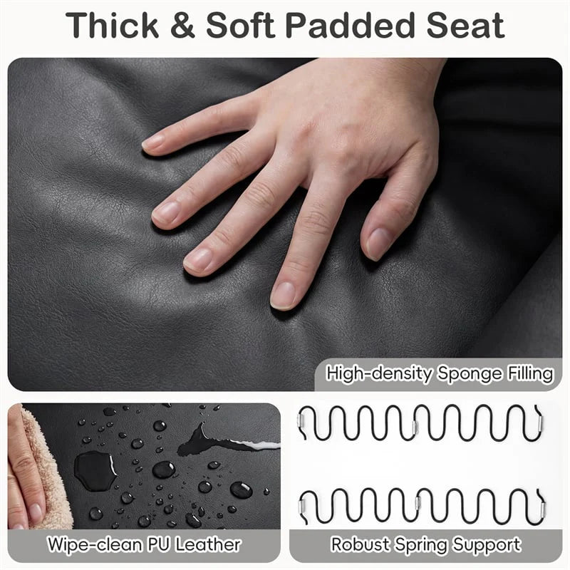 2-Seater Kids Recliner. PU Leather Reclining Loveseat with Cup Holders & 2 Side Storage Pockets. Adjustable Double Toddler Sofa for Boys Girls