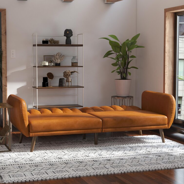 Brittany 81.5'' Vegan Leather Convertible Sofa