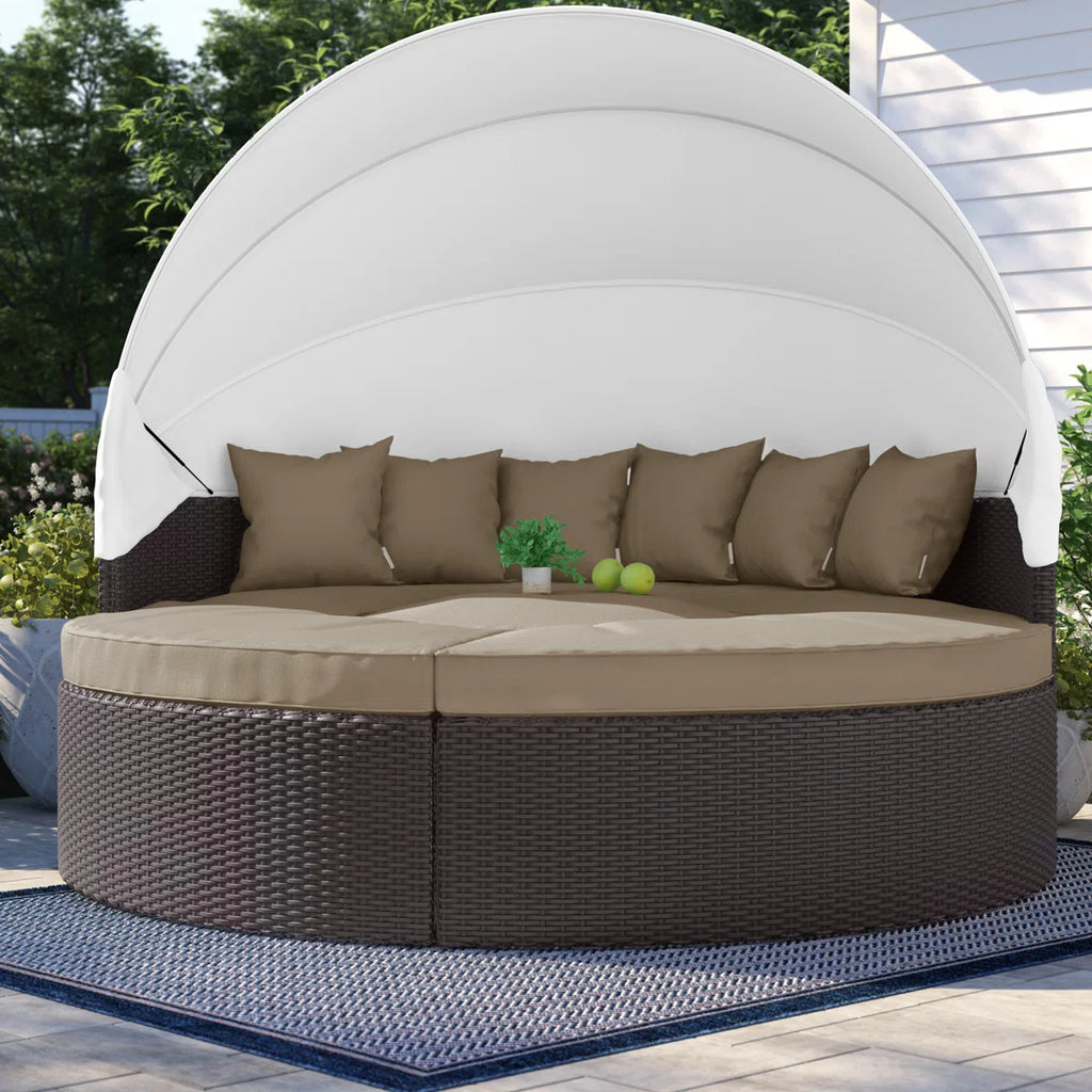 Quest Wicker Rattan Outdoor Patio Canopy Sectional Daybed