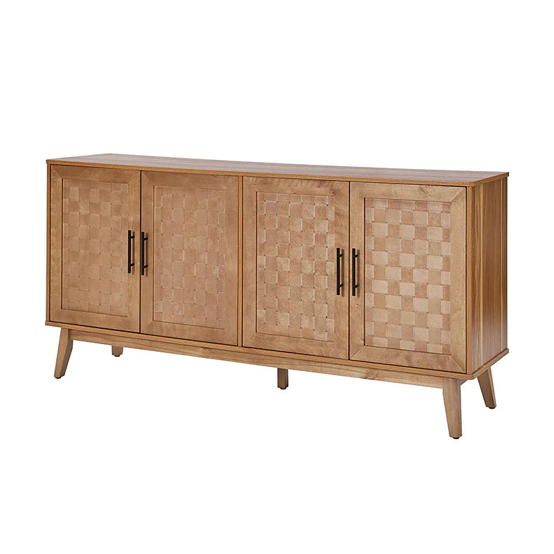 Horace 63 Wide Sideboard with Maple Veneer Woven Cabinet Doors
