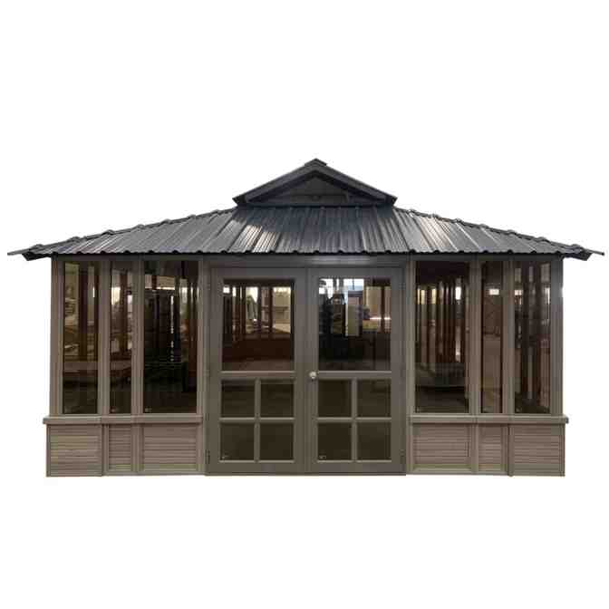 28 Ft. W x 15.5 FT. D Solid Wood Patio Gazebo