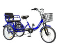Adult Folding Tricycle – 7-Speed. 20-Inch Wheels. Star-Striped Blue Frame