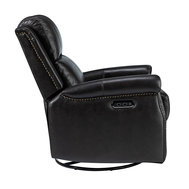 Kaietan Genuine Leather Power Rocking Recliner