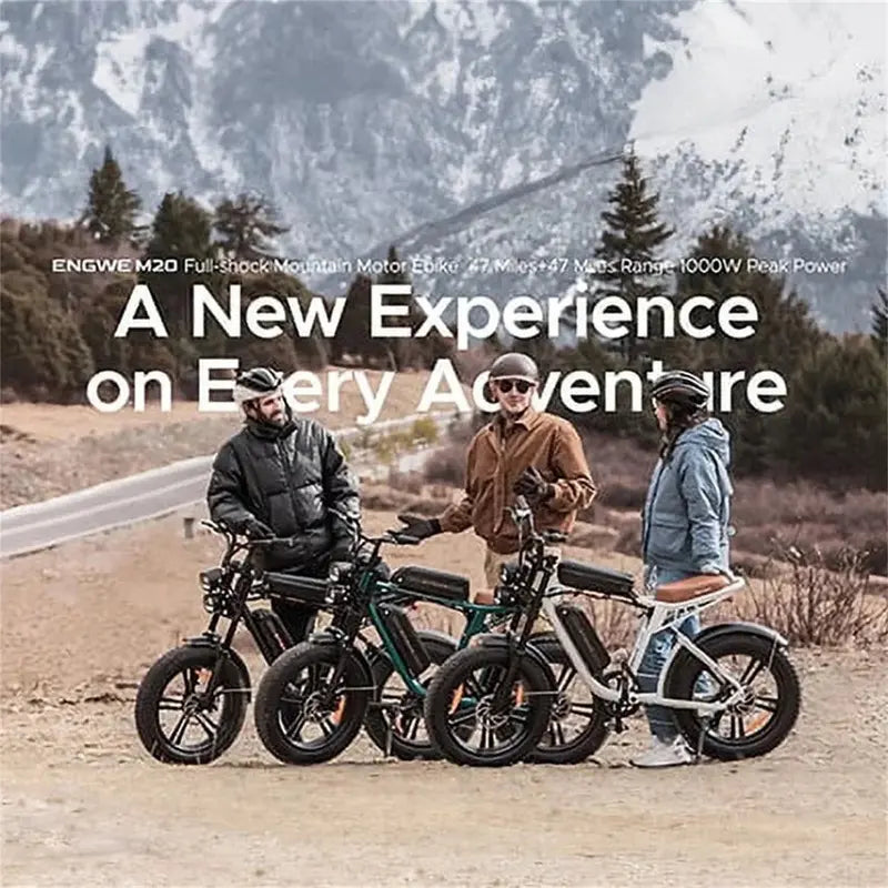 AKEZ 1000W Adult Fat-Tire E-Bike – 48V 13Ah Removable Battery. 94-Mile Range. Full Suspension &amp; UL-Certified Off-Road Design