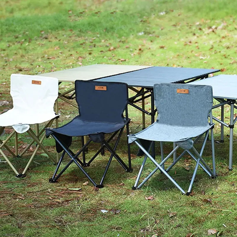 Aluminum Camping Folding Table &amp; Chairs Set. White. Portable 5-Piece for 4 People. Ideal for Outdoor. Picnic. Backyard Use